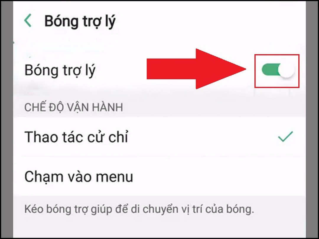 Cách bật tính năng bóng trợ lý  