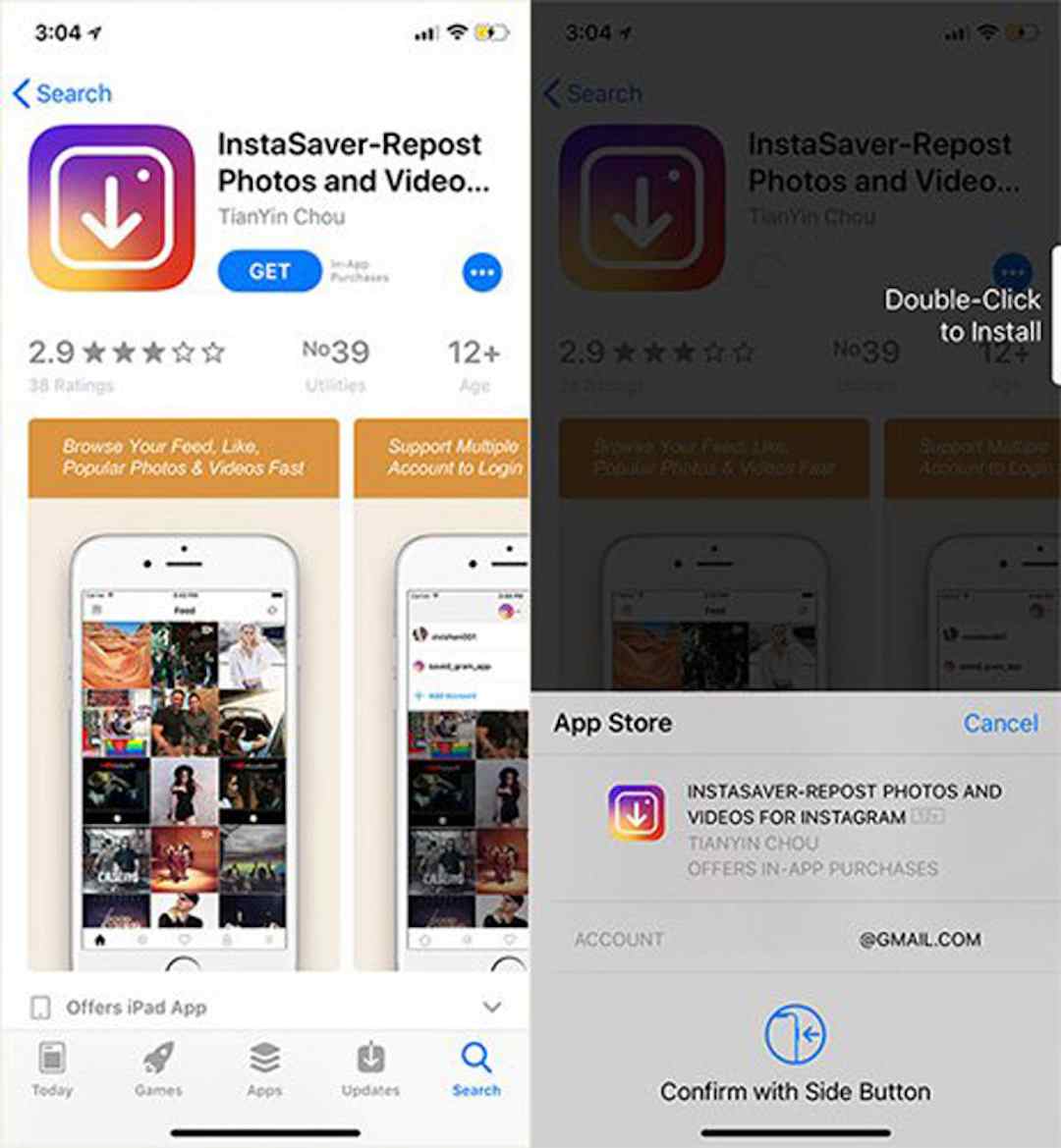 Sử dụng ứng dụng InstaSave để tải video Instagram về Iphone