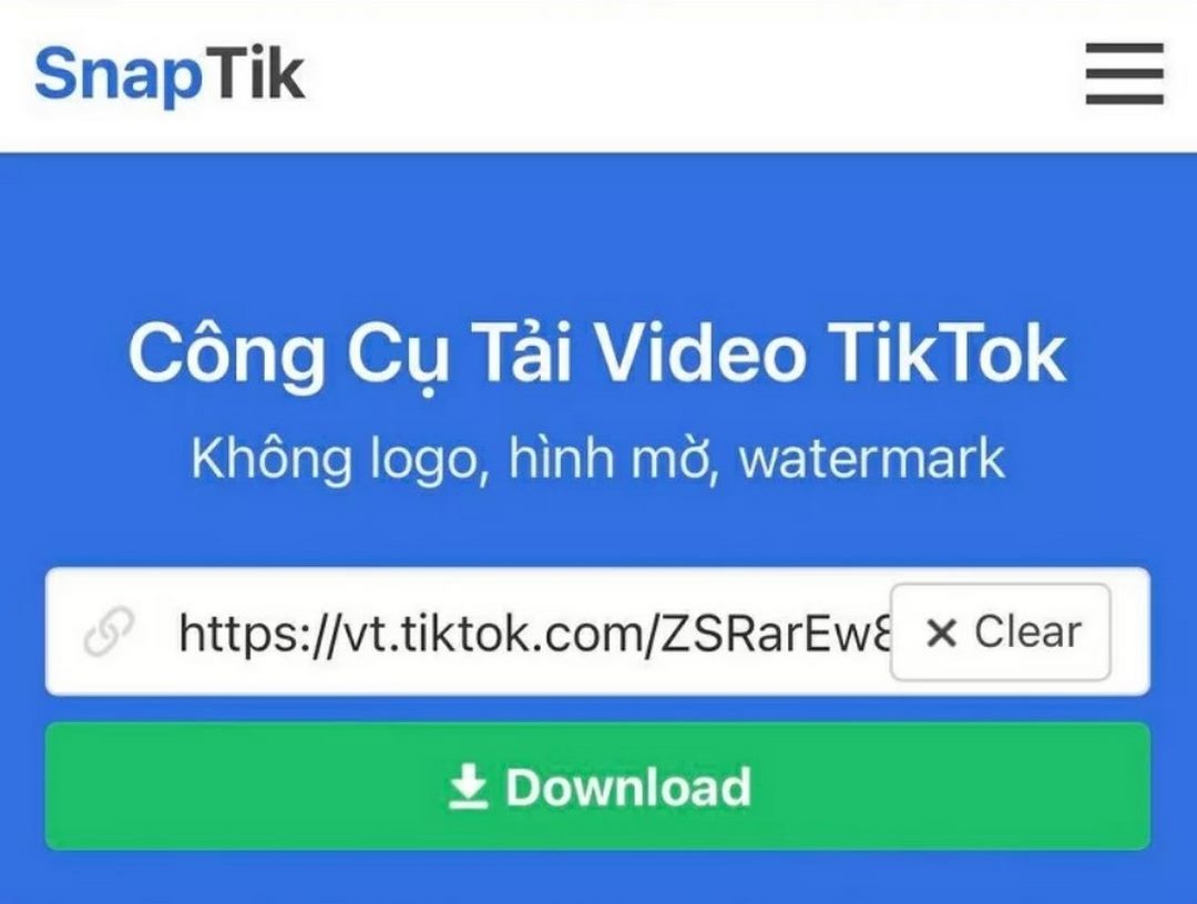 SnapTik - App tải video Tik Tok không logo trên iPhone và Android