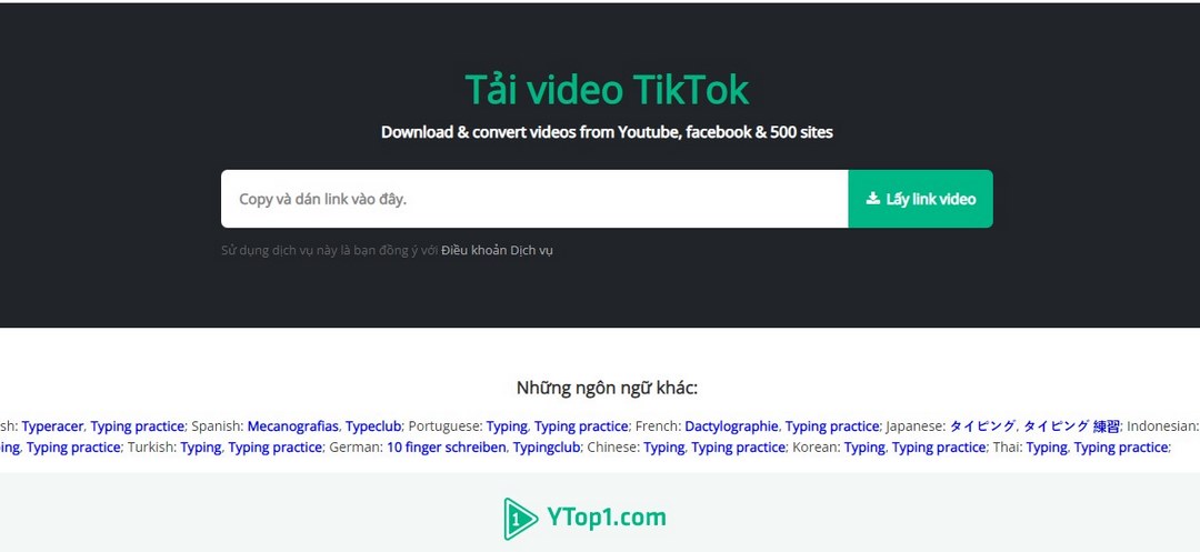 Tải video Tik Tok về điện thoại bằng Ytop1.com