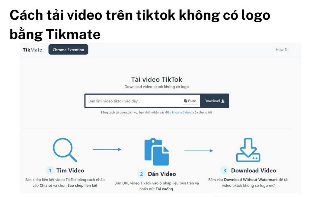 Cách tải video về máy tính bằng Tikmate