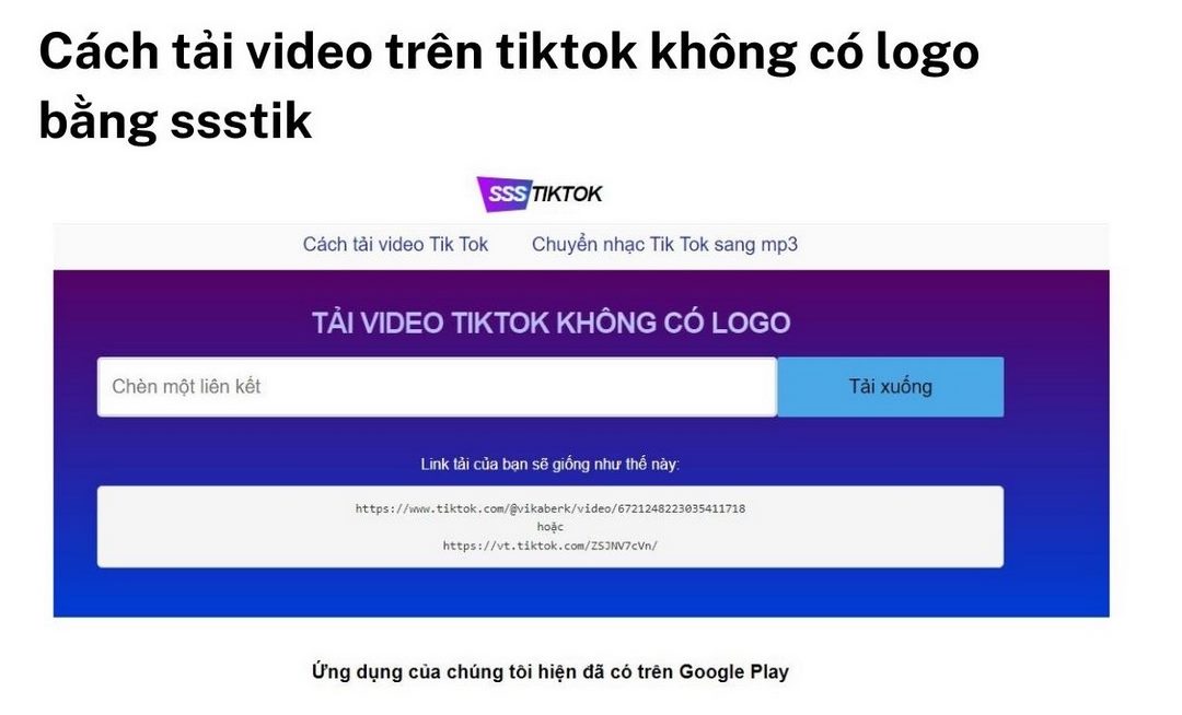 Cách tải video tik tok về máy tính bằng ssstik