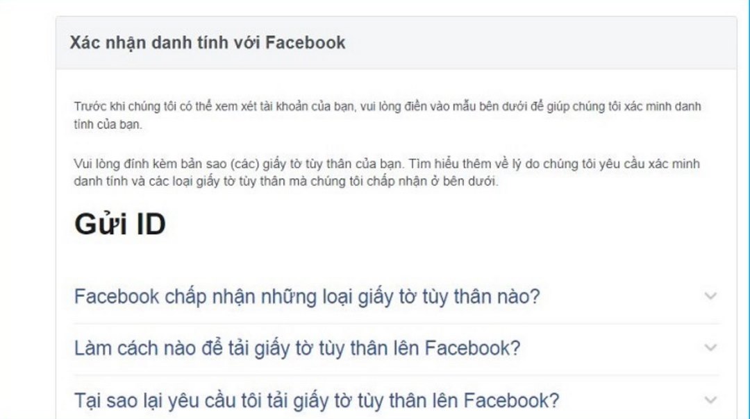 Cách lấy lại mật khẩu Facebook qua chứng minh thư