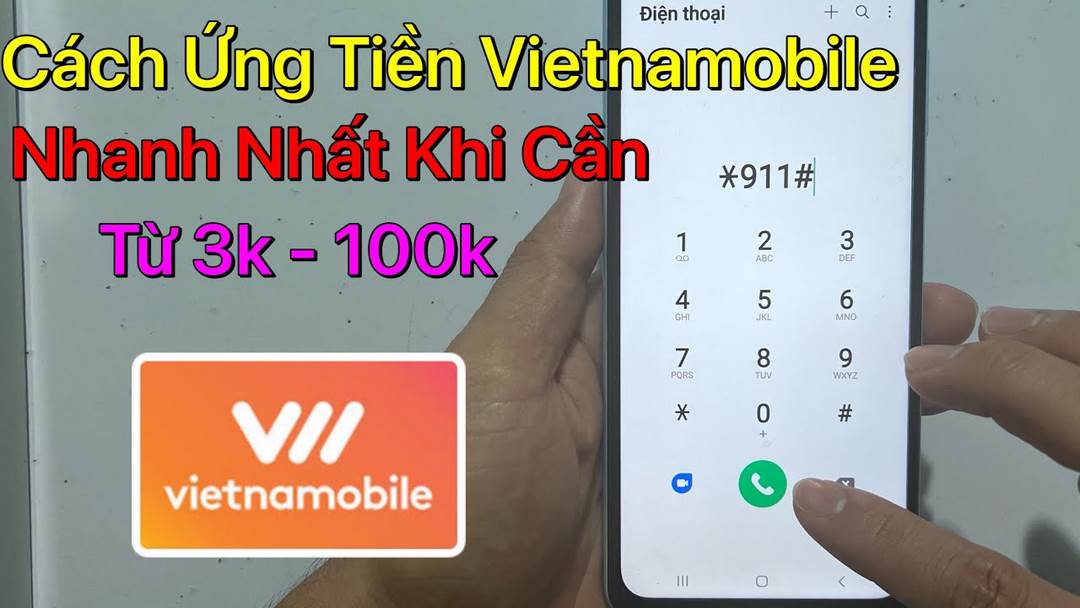 Cách ứng tiền Vietnamobile 3k